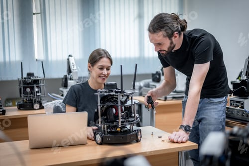 Preview: Engineer team learning and analyzed to develop automation welding robot machine is artificial intell