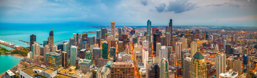 Preview: Chicago, Illinois, USA Skyline at Dusk