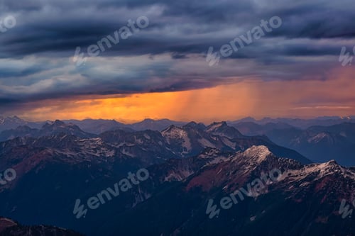 Preview: Dreamscape Artistic Render. Aerial View of the Rocky Mountain Peaks