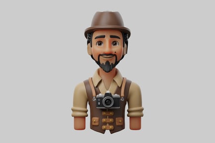 Preview: Cartoon photographer character