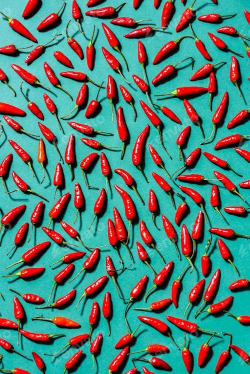 Preview: Red Hot Chili Peppers on Turquoise Background