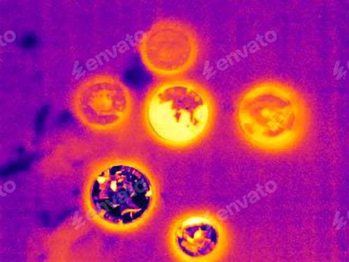 Preview: Thermal image of UK coins