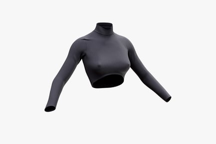 Preview: Womens Ribbed Knit Turtleneck Midriff Top