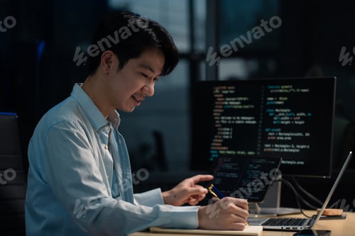 Preview: Development programmer male working in website a software and coding technology.