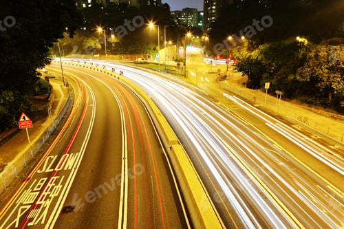 Preview: light trails in mega city