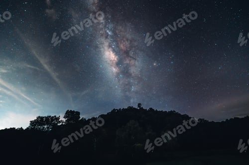 Preview: Milky way galaxy with stars and space dust in the universe
