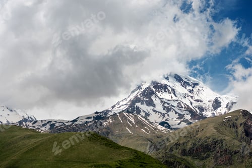 Preview: Georgia View of the mountain landscape from the Gergeti Trinity Church.