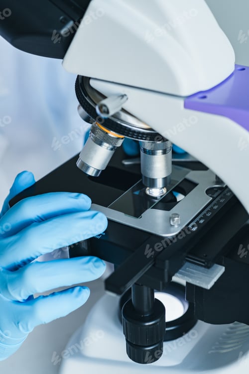 Preview: Microscope close-up shot in the laboratory