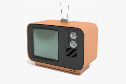 Preview: Vintage Orange Television with Antenna