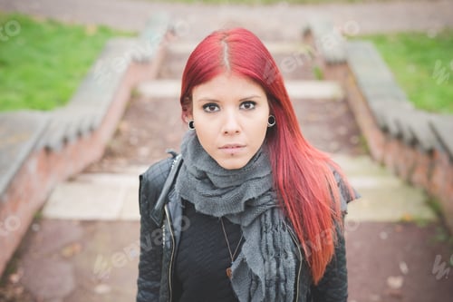 Preview: young beautiful red hair venezuelan woman lifestyle