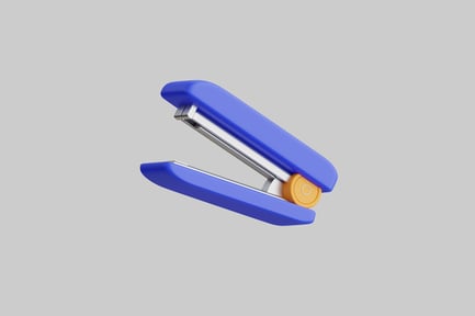Preview: Blue desktop stapler with staples