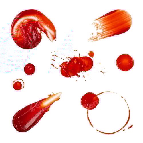 Preview: Collection of red tomato ketchup stains