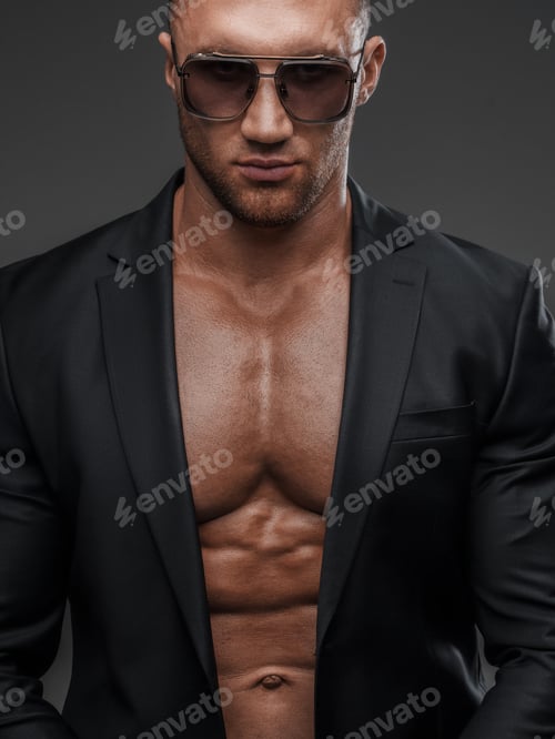 Preview: Close-Up Portrait of Attractive Man with Classic Jacket