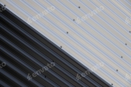 Preview: Close-up of junction of black and white corrugated surfaces
