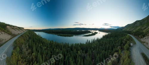 Preview: Aerial View of Scenic Road in Canadian Nature
