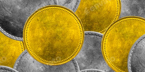 Preview: old clean gold and silver coins. background