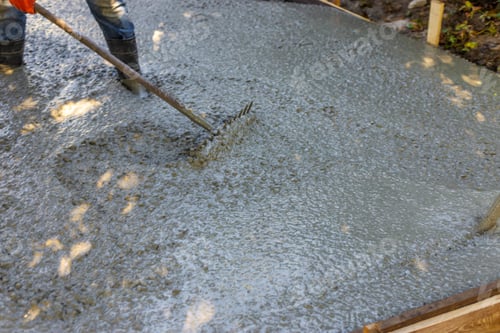 Preview: Making concrete screed outdoors. Selective focus.