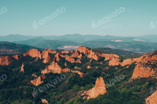 Preview: Orange. Gold mine. Mountains. Depth of field.