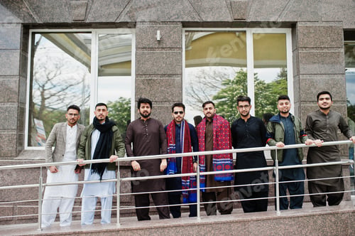 Preview: Group of pakistani man wearing traditional clothes salwar kameez or kurta.