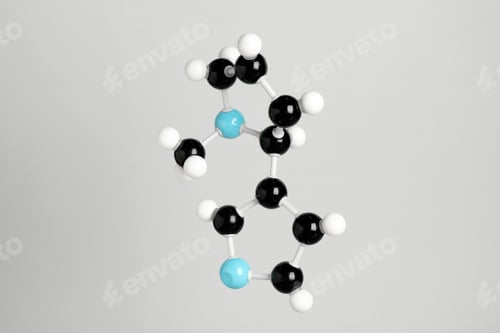 Preview: Chemical model of molecule on light grey background