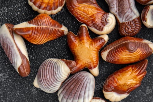Preview: seashells candy chocolate sweet dessert eating meal food snack on the table copy space food