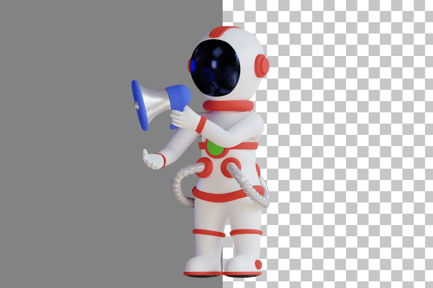 Preview: Astronaut Speaking With Megaphone 3D Illustration