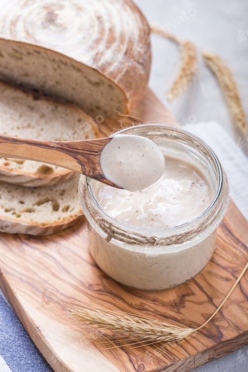 Preview: Starter sourdough fermented mixture of water and flour