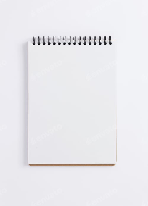 Preview: open notebook or book on white background