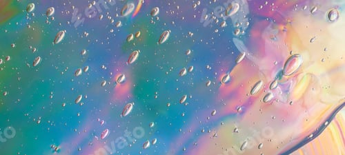Preview: Abstract cosmetics gel on holographic background.Good as cosmetic banner with negative space.