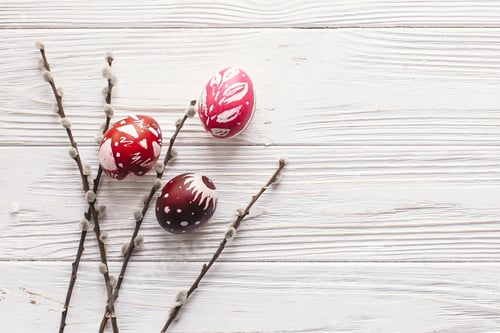 Preview: stylish Easter flat lay