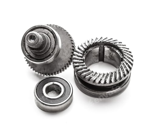 Preview: Gear metal wheels, isolated on white background