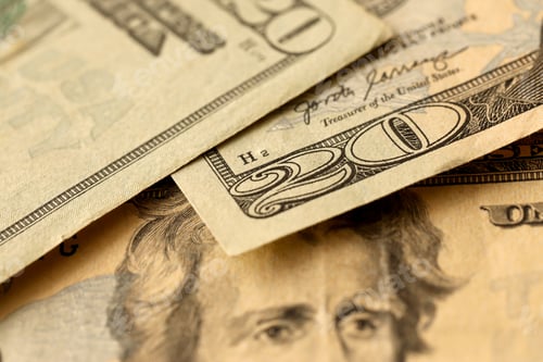 Preview: Macro View of United States Twenty Dollar Bills