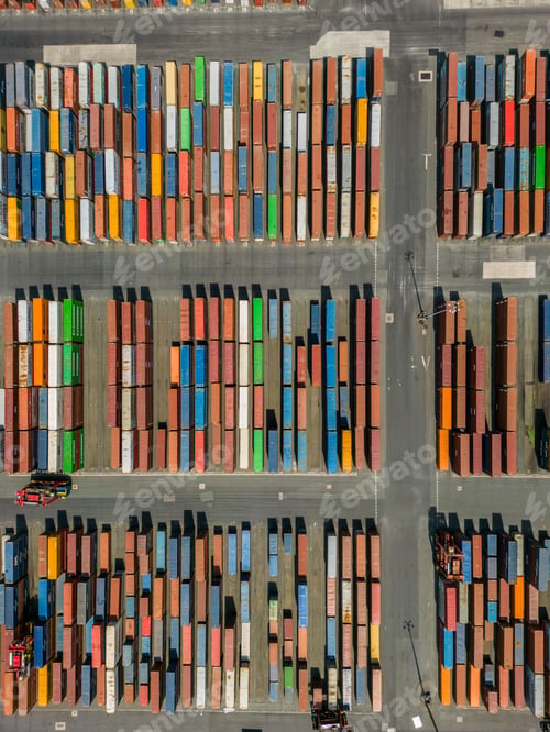 Preview: Aerial view of containers in the port