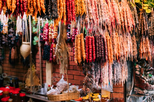 Preview: Colorful Churchkhela Is A Traditional Georgian Sausage-shaped Ca
