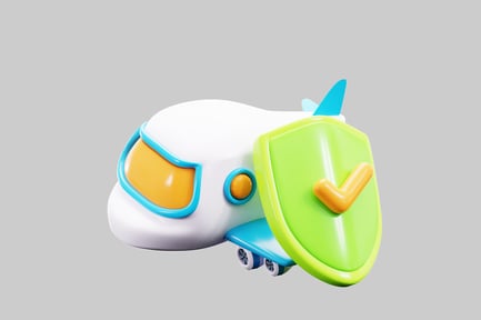 Preview: Travel insurance plane and shield