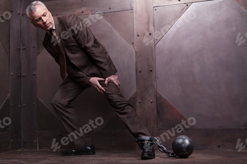 Preview: Chains on his leg.