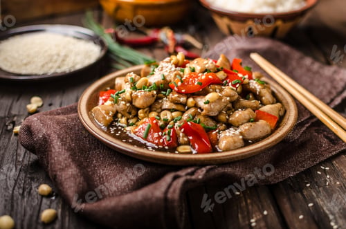 Preview: Homemade kung pao chicken stir fry food