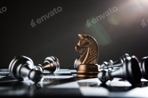 Preview: Chess battle defeat pawn of silver team.