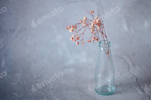 Preview: still life shots with shabby flowers on a rustic background, painterly style
