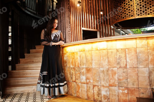 Preview: Pretty indian girl in black saree