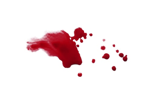 Preview: blood drops isolated on white background.