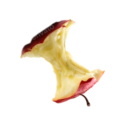 Preview: apple core on a white background