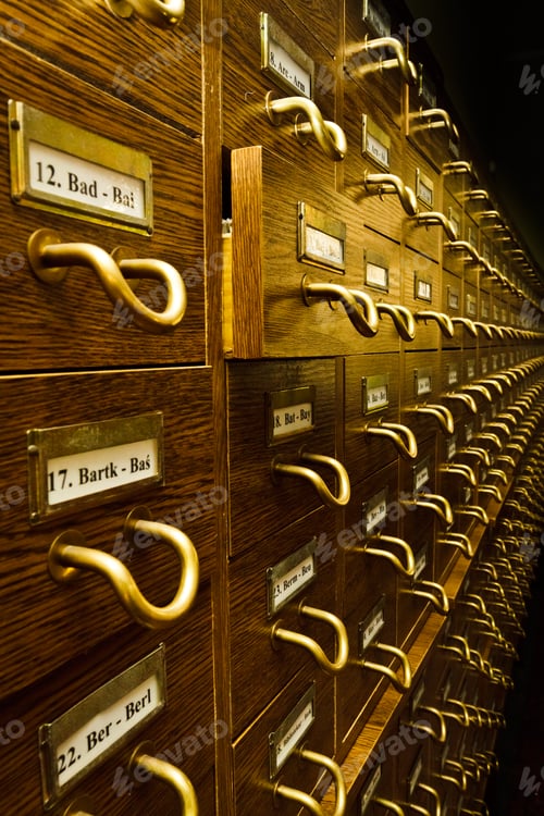 Preview: Old Vintage Library Card Catalog