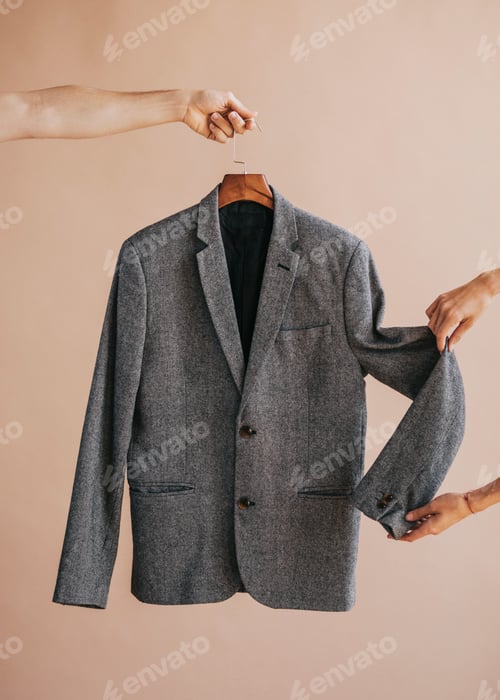 Preview: Gray blazer on a hanger