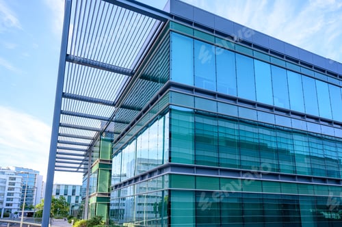 Preview: Modern futuristic glass business building