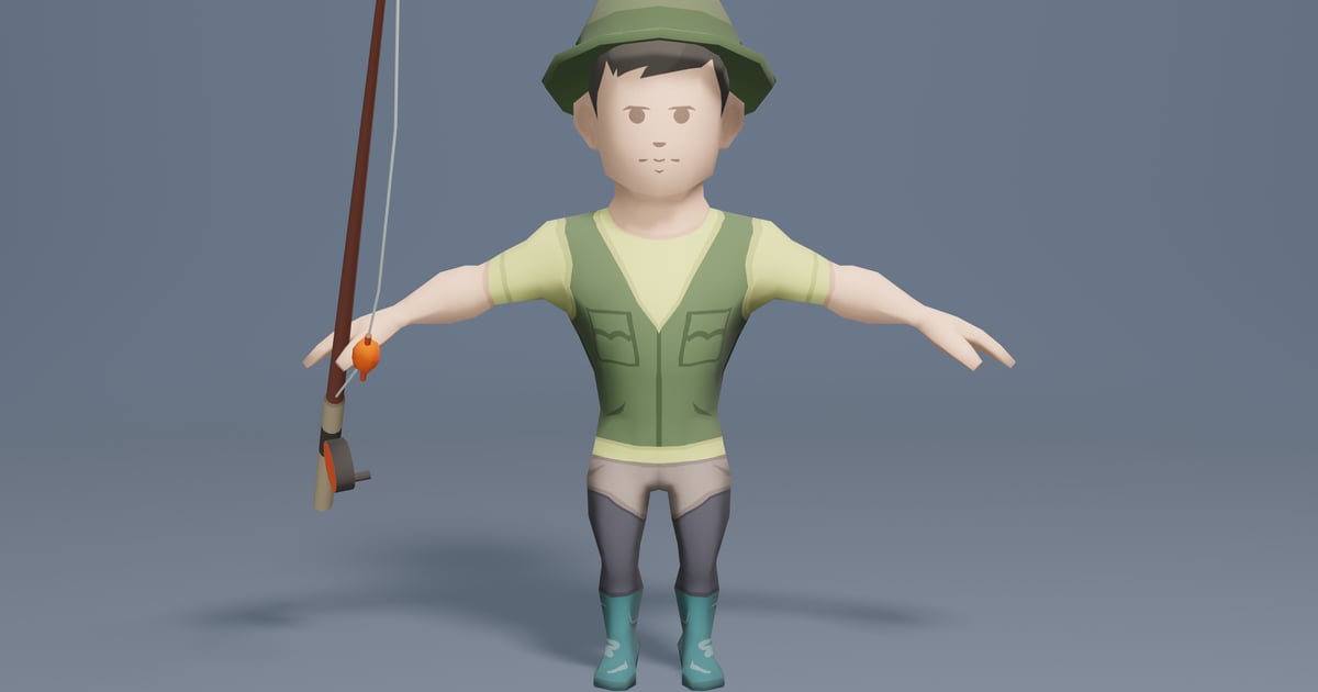 Medieval Fisherman 3D, Incl. angler & boots - Envato
