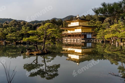 Preview: Reflection of Kinkakuji ( Golden Pavilion), a Zen temple in northern Kyoto.
