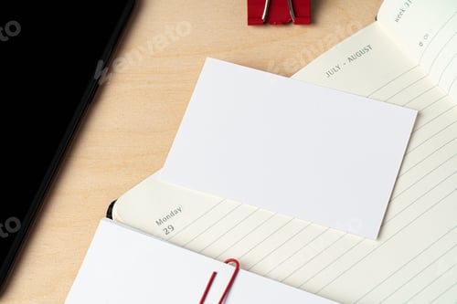 Preview: Blank white business card with copy space for your design