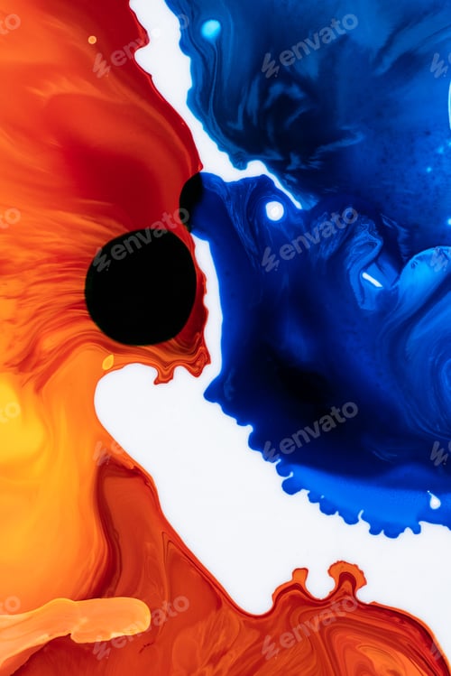 Preview: Abstract flow of liquid paints in mix