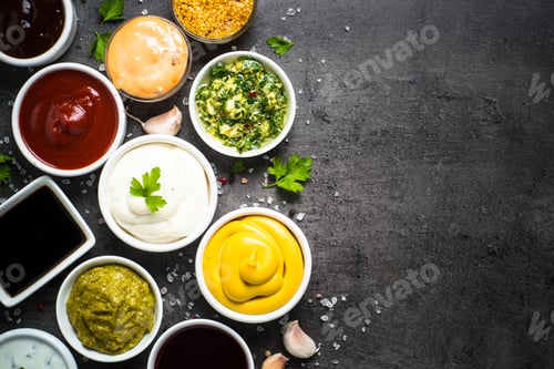 Preview: Sauce set assortment - mayonnaise, mustard, ketchup and others t